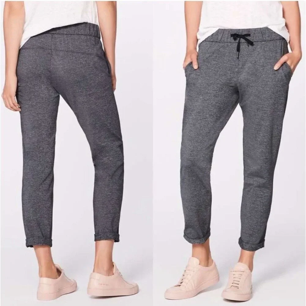 Lululemon On The Fly Pant 28" Heathered Black Gray Full-On® Luxtreme. Sz 2 - Picture 11 of 13